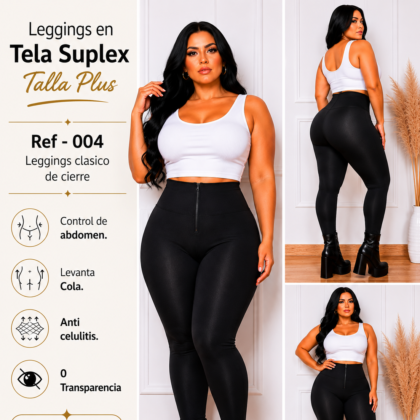 Leggins clasico de cierre - Ref 004 Talla Plus