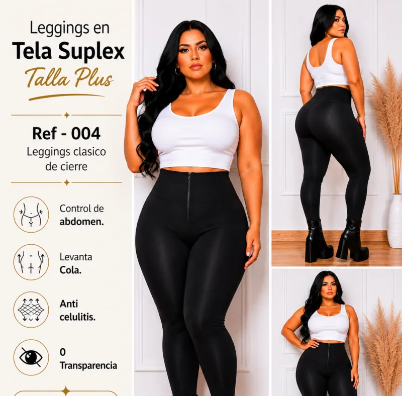 Leggins clasico de cierre - Ref 004 Talla Plus