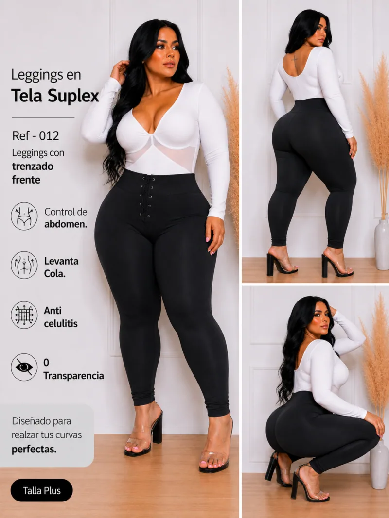 Leggins de cierre con y tiras - Ref 012 Talla Plus