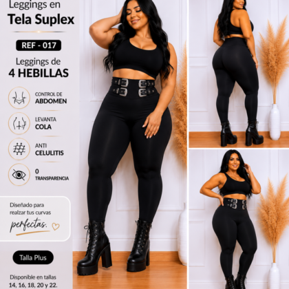 Leggins de cuatro hebillas - Ref 017 Talla Plus