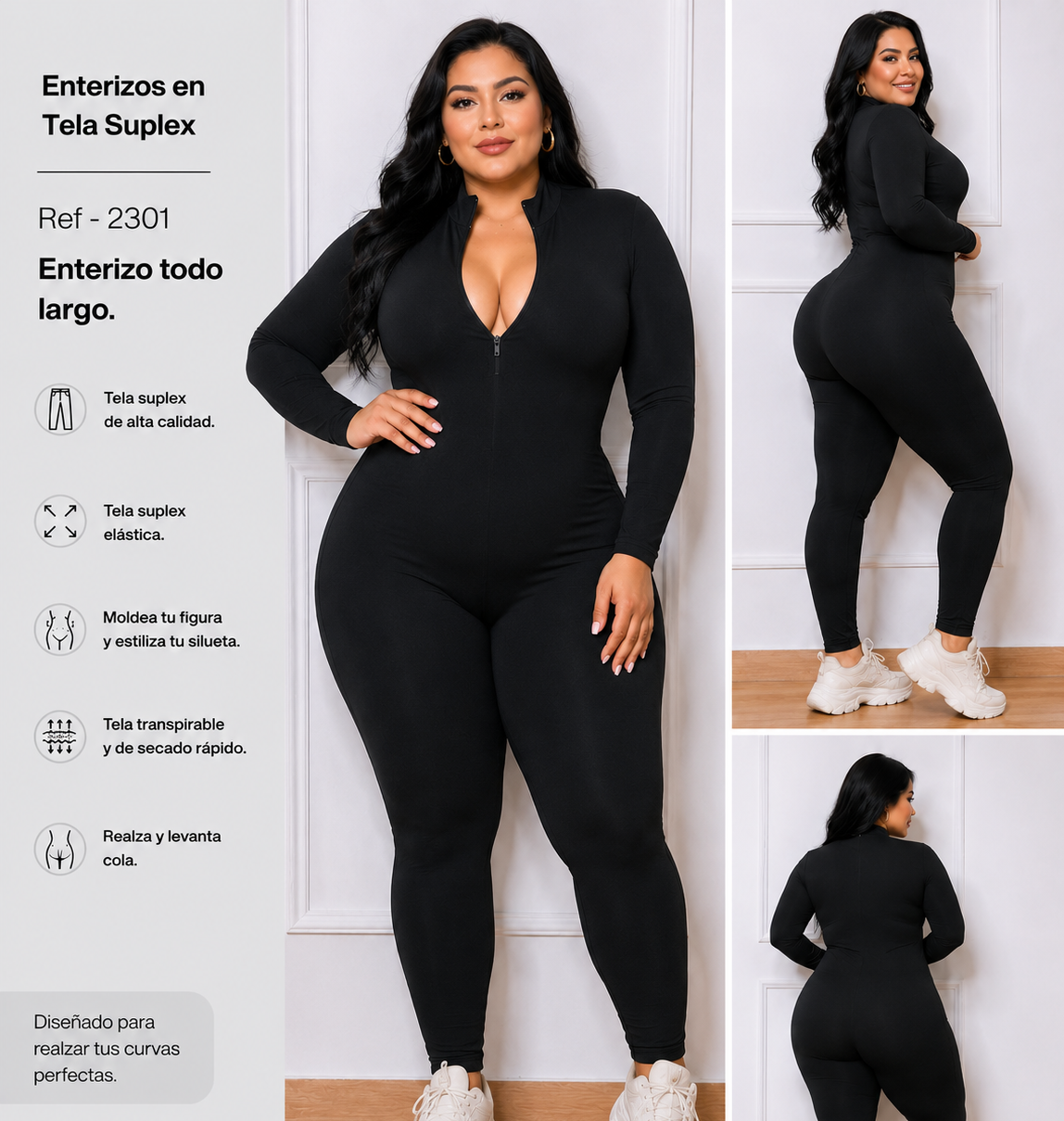Enterizo todo largo - Ref 2301 Talla Plus