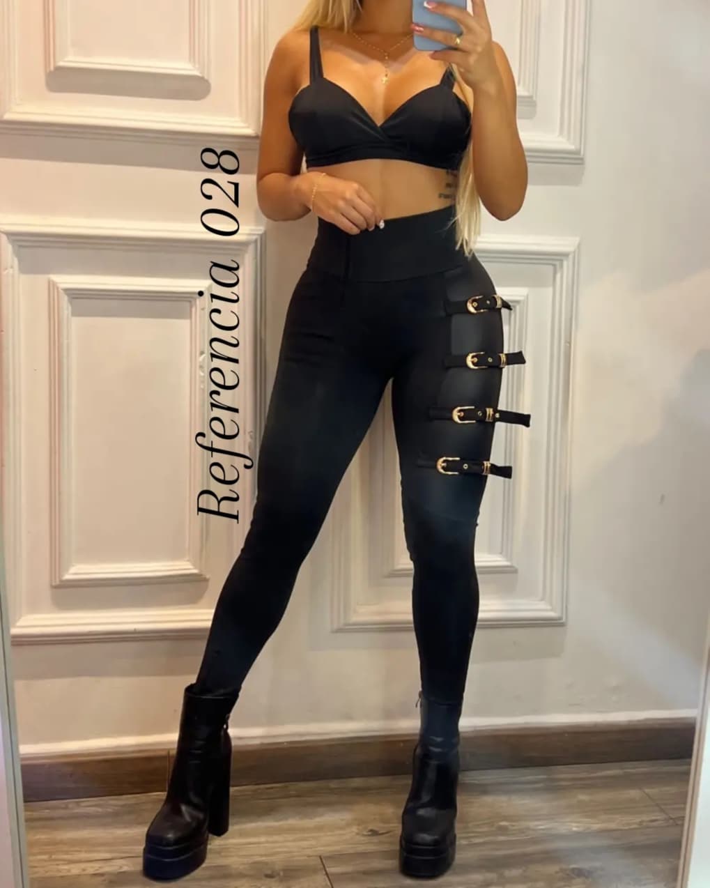 Leggins de cuatro hebillas con efecto cuero - Ref 028 - Imagen 2