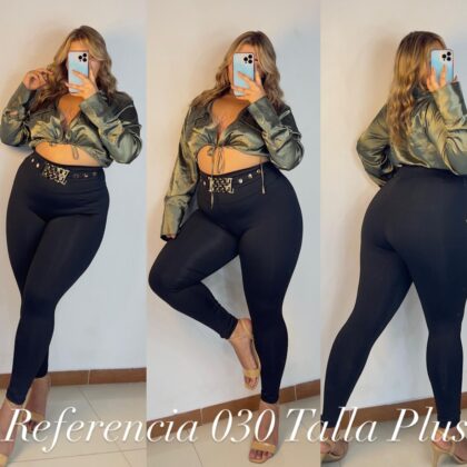 Leggins con hebillas doradas y botones - Ref 030 Talla Plus