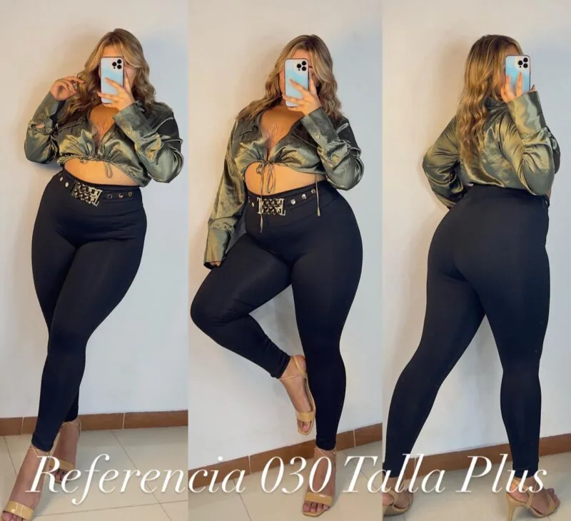 Leggins con hebillas doradas y botones - Ref 030 Talla Plus