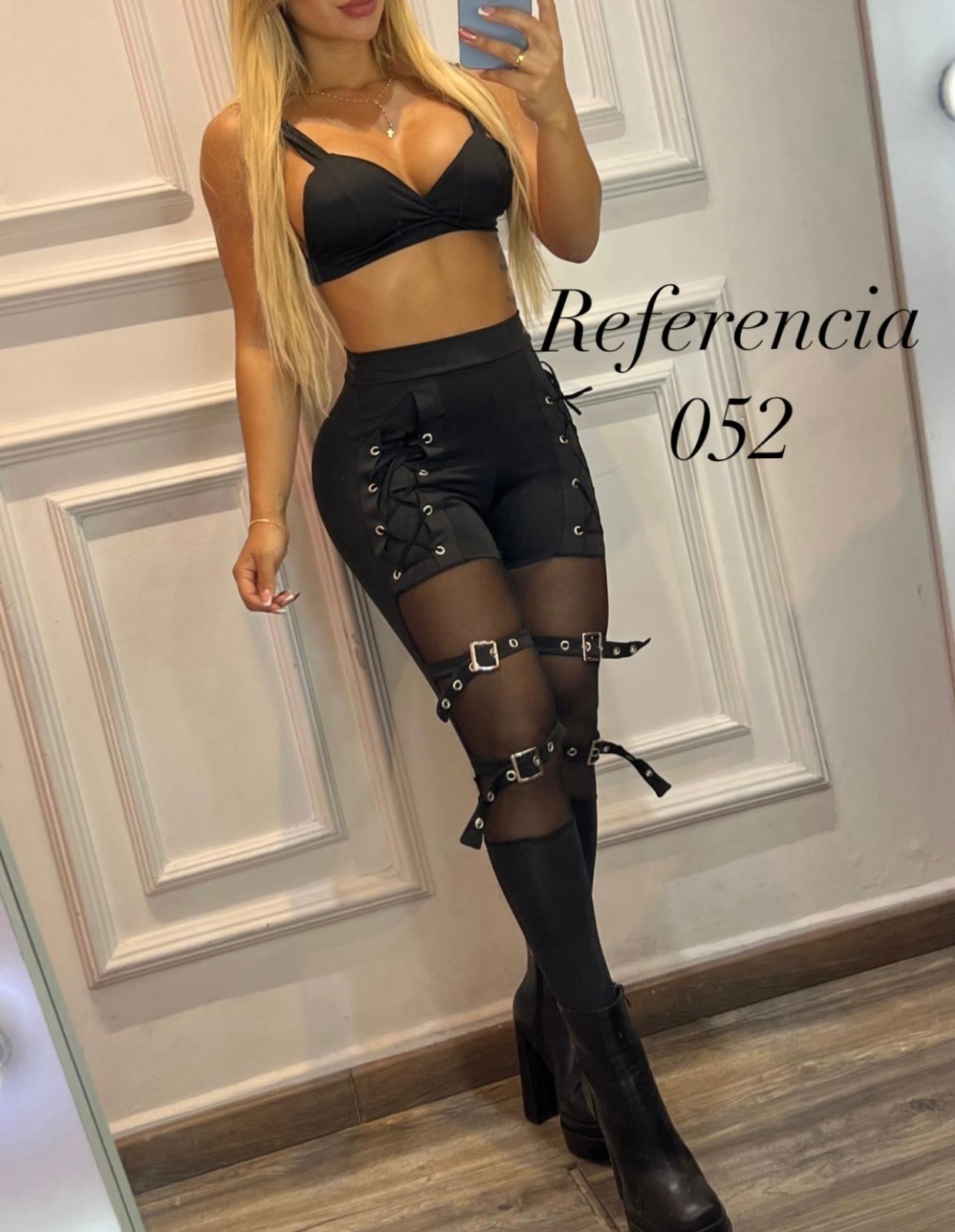 Leggins con malla y cuatro hebilla - Ref 052
