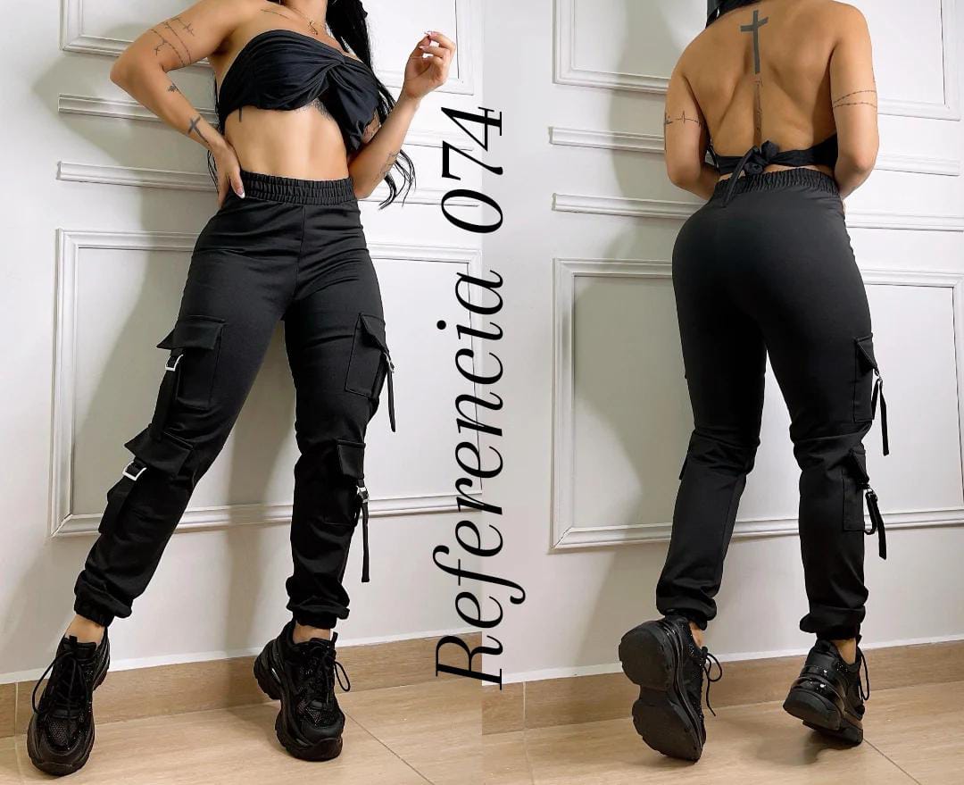 Pantalon tipo cargo jogger - Ref 074