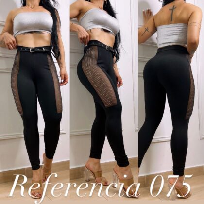 Leggins con pedreria y malla tex - Ref 075