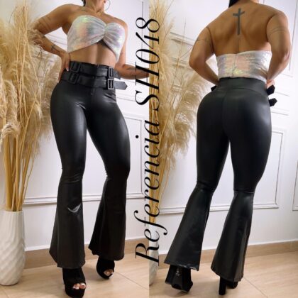 Leggins en efecto con bota campana hebilla forradas - Ref Sh048