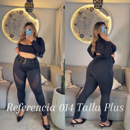 Leggins de malla y doble hebilla - Ref 014 Talla Plus