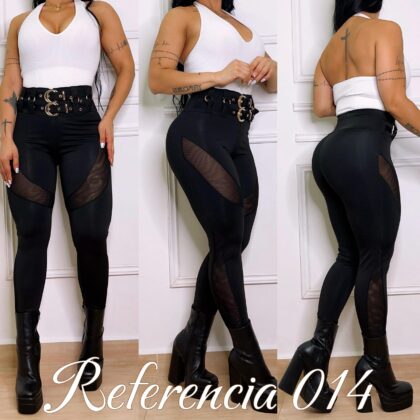 Leggins de doble hebilla con malla tex - Ref 014