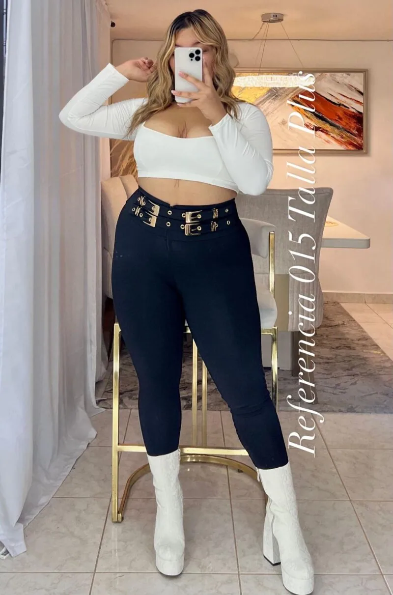 Leggins de hebillas doradas - Ref 015 Talla Plus