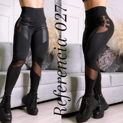 Leggins con tres tipo de tela con shinzada - Ref 027