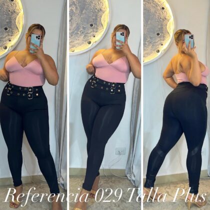 Leggins de hebilla doradas con botones doradas - Ref 029 Talla Plus