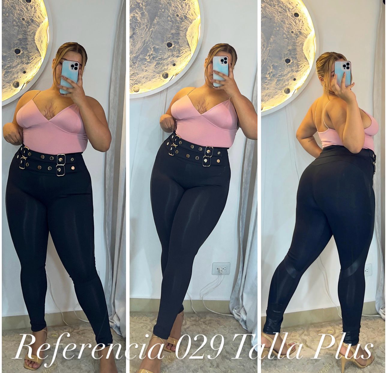 Leggins de hebilla doradas con botones doradas - Ref 029 Talla Plus