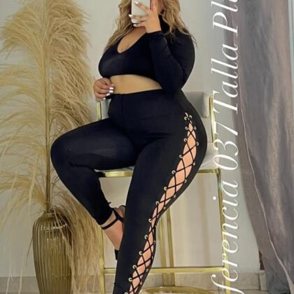 Leggins de abertura lateral con trenzas - Ref 037 Talla Plus