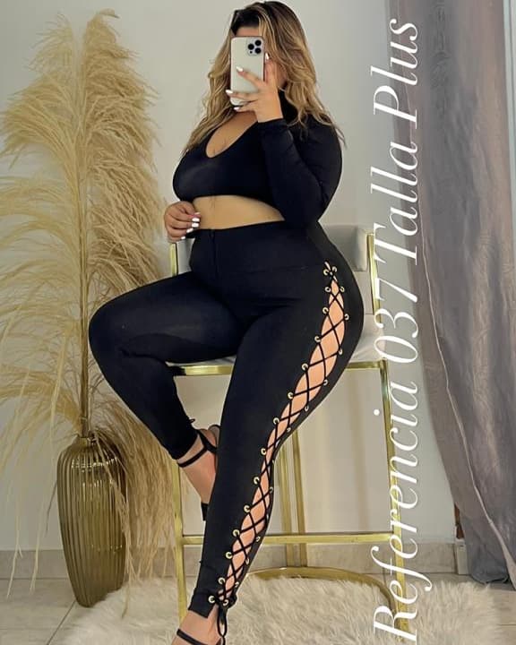 Leggins de abertura lateral con trenzas - Ref 037 Talla Plus