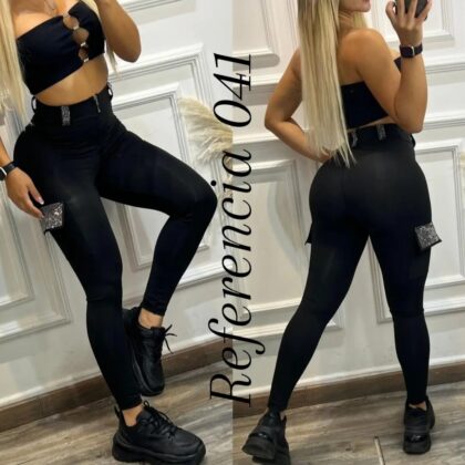 Leggins con pedreria con bolsillo - Ref 041
