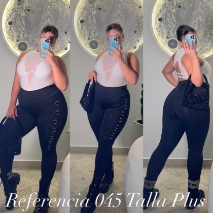 Leggins con argollas y mallas - Ref 045 Talla Plus