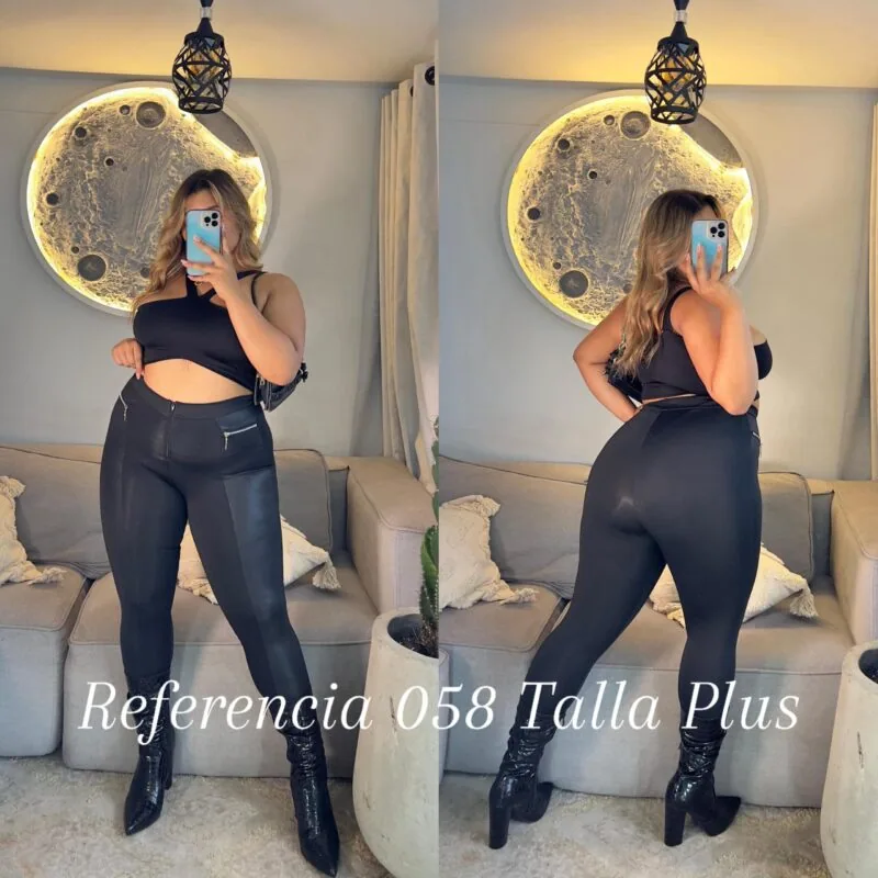 Leggins de doble cierres y shinzado con cierres - Ref 058 Talla Plus