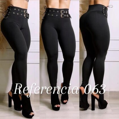 Leggins de doble hebilla y trensado lateral - Ref 063