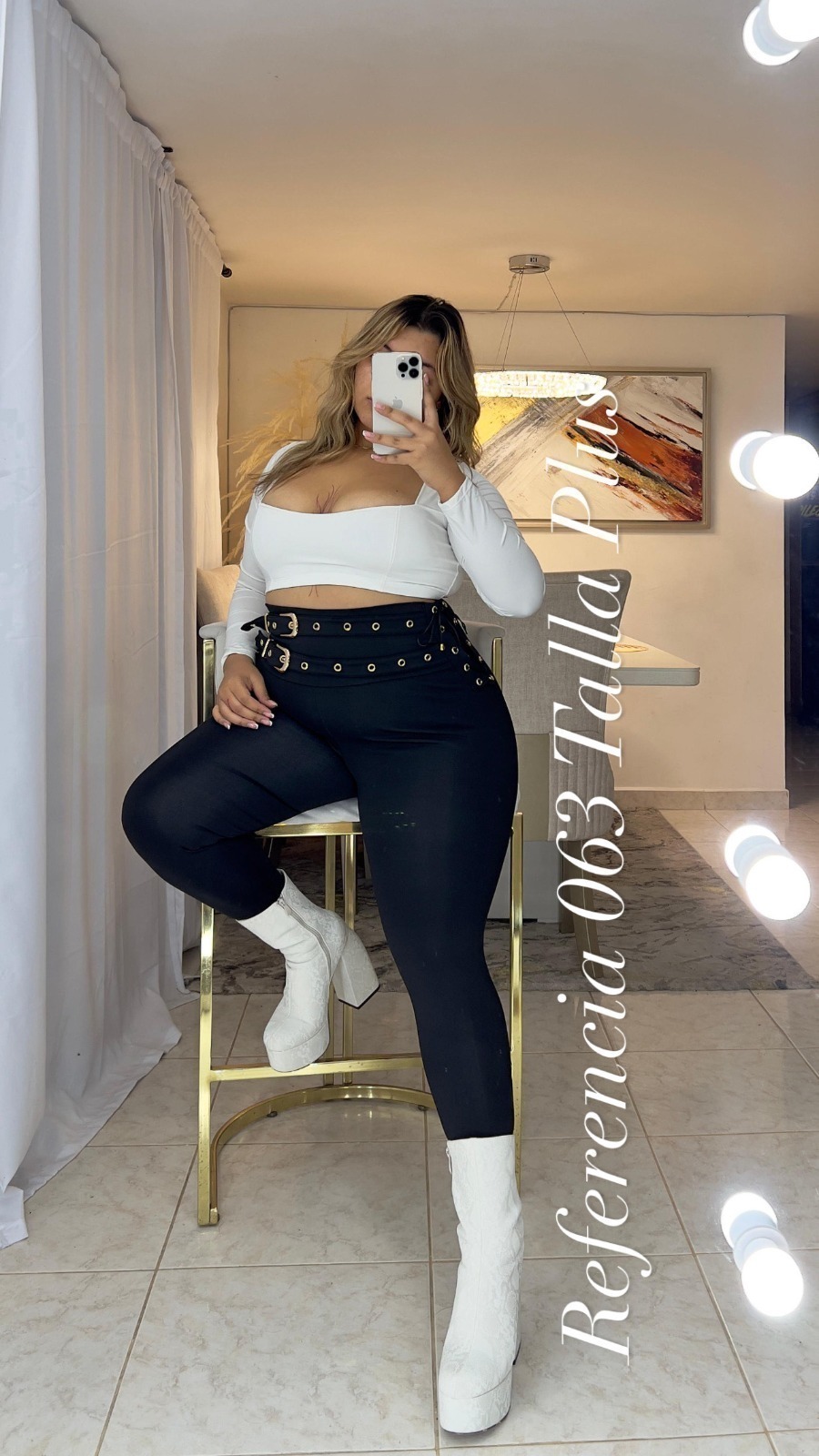Leggins con hebillas y trenzado lateral - Ref 063 Talla Plus