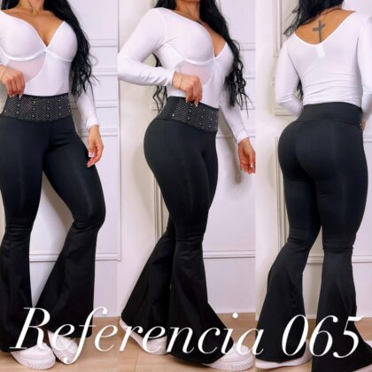 Leggins clásico bota campana de pedreria - Ref 065