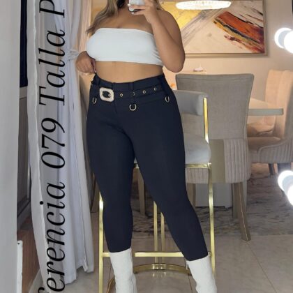 Leggins de hebillas de pedreria y argolla - Ref 079 Talla Plus