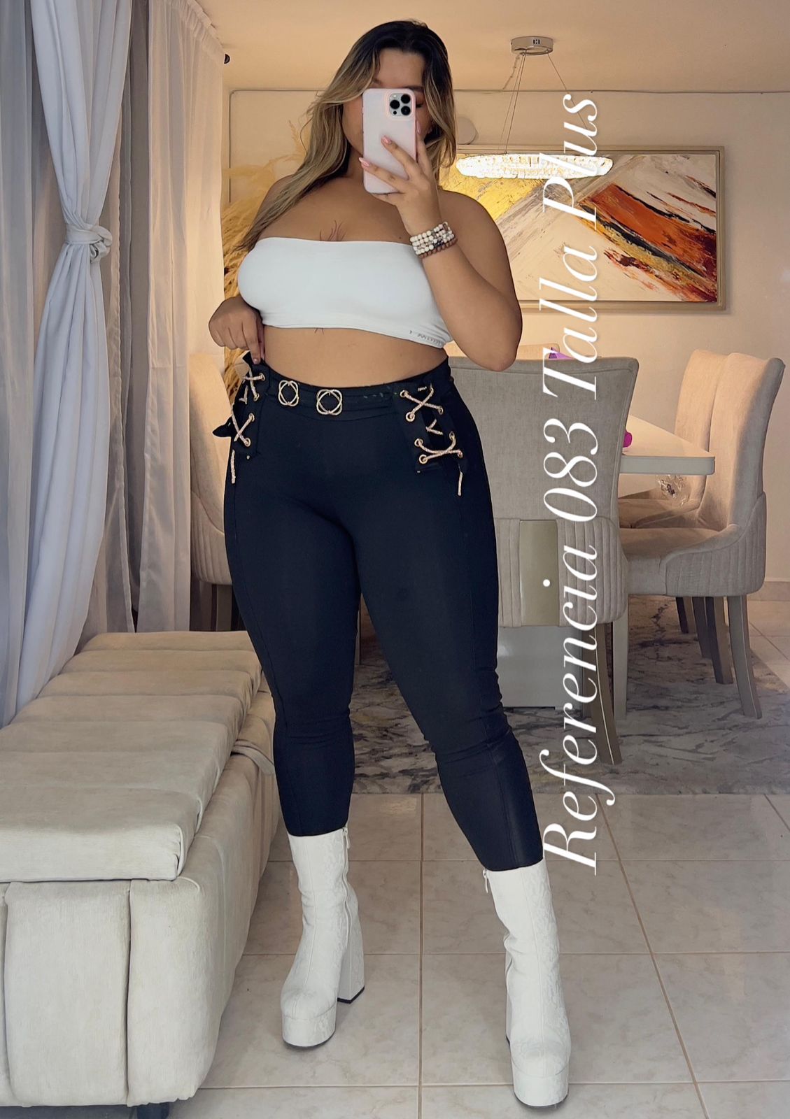 Leggins con trenzados brillantes lateral - Ref 083 Talla Plus