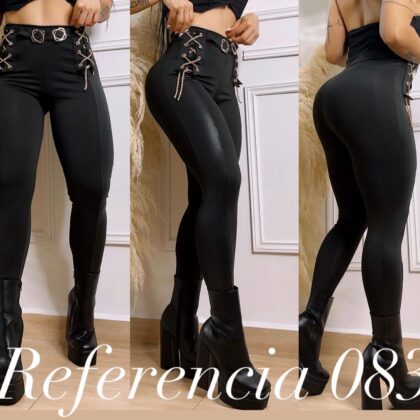 Leggins doble tela  con trenzados- Ref 083