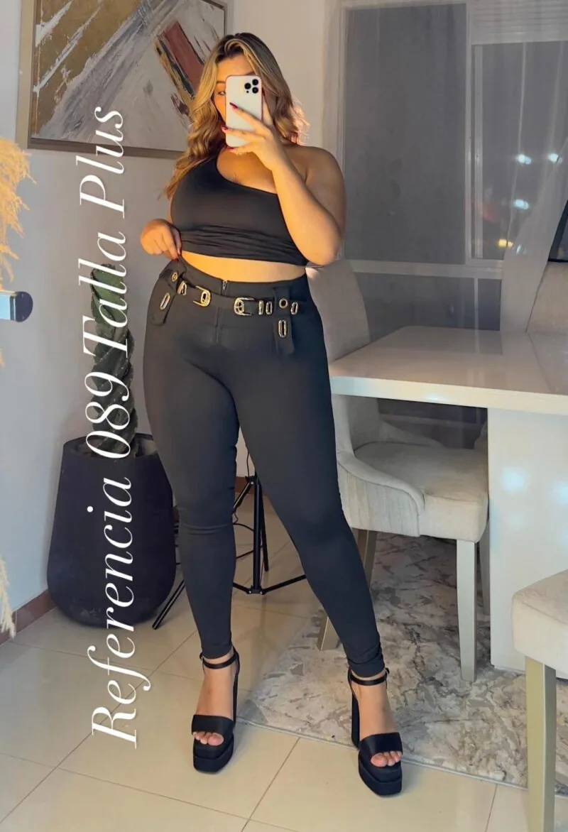 Leggins con hebillas y ojal ovalado - Ref 089 Talla Plus