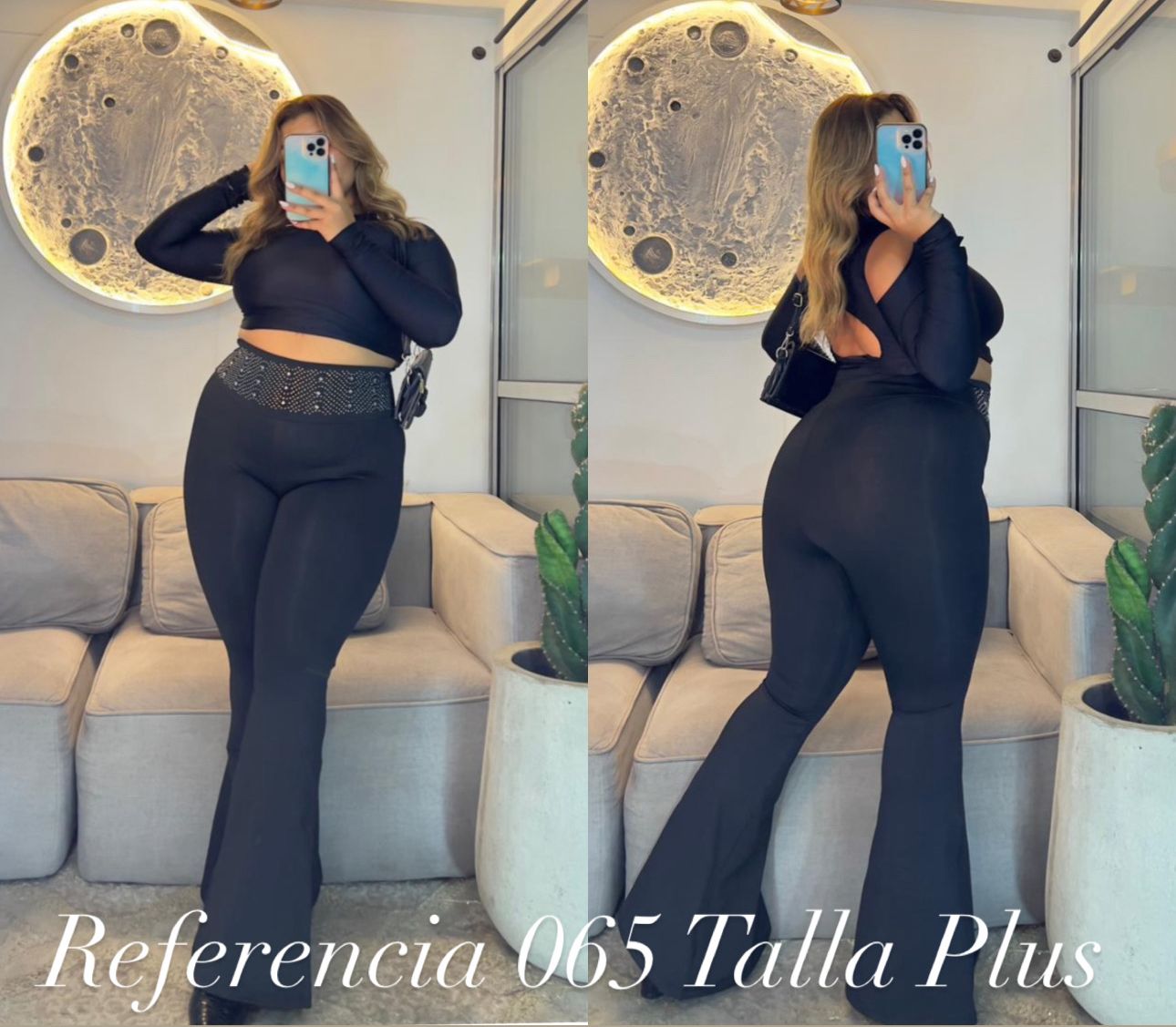 Bota campana con pedreria - Ref 065 Talla Plus