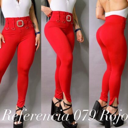 Leggins de hebilla pedreria Color Rojo- Ref 079 Talla Unica