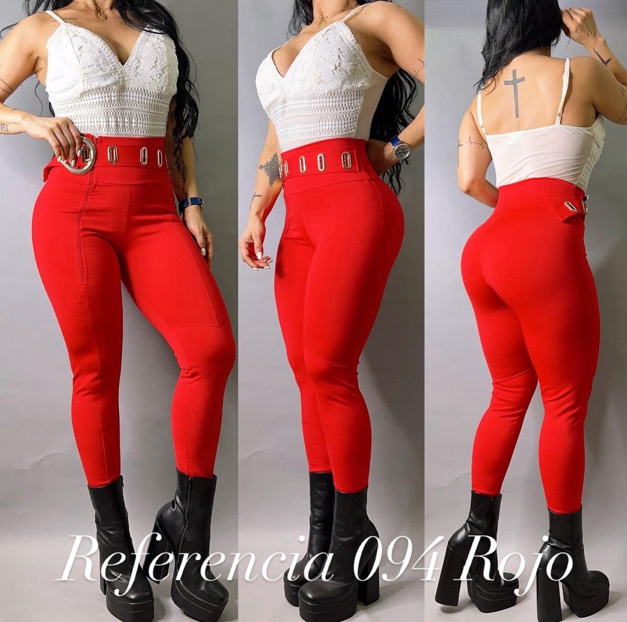 Leggins de hebilla grande color rojo - Ref 094 Talla unica