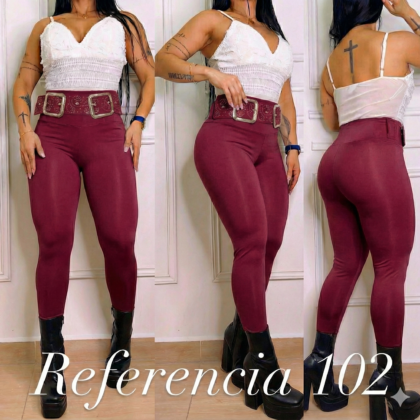 Leggins de hebilla pedreria Color Vinotinto- Ref 102 Talla Unica