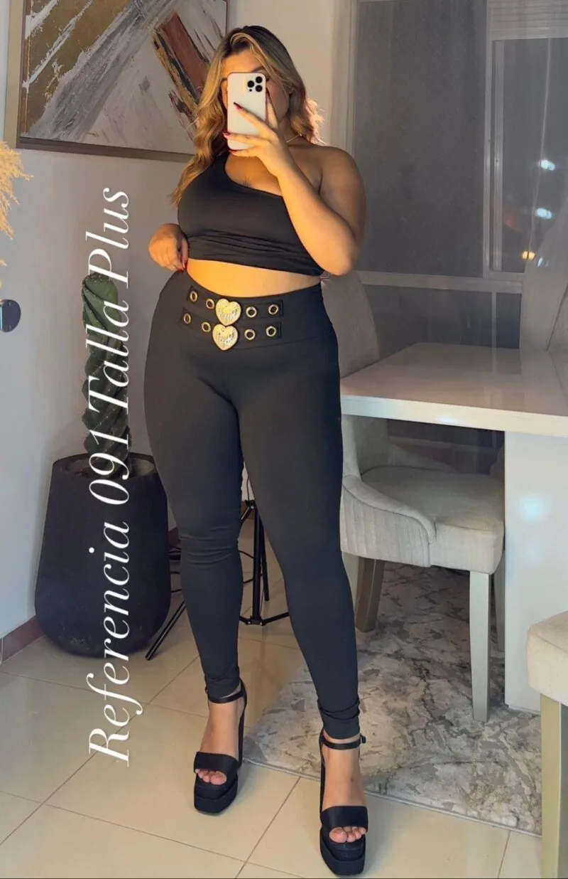 Leggins hebillas de corazones - Ref 091 Talla Plus