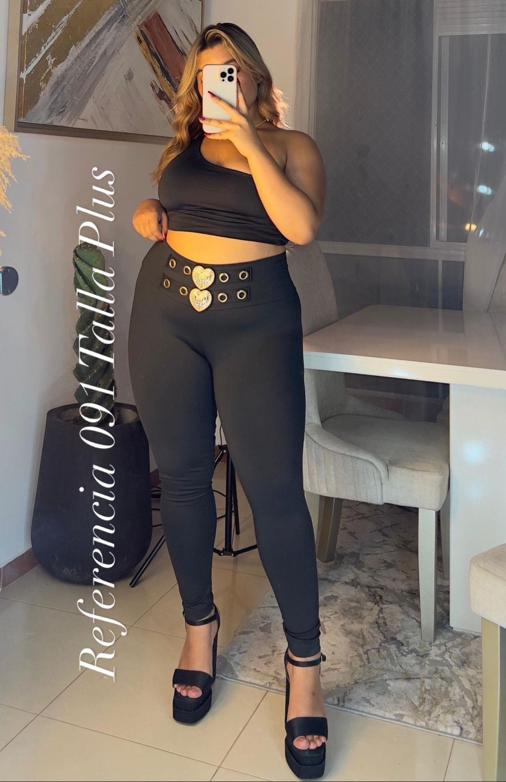 Leggins hebillas de corazones - Ref 091 Talla Plus