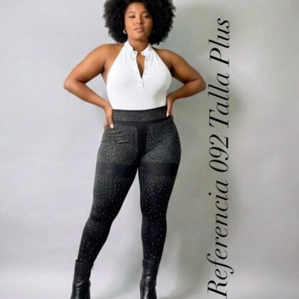 Leggins de pedreria talla plus ref 092