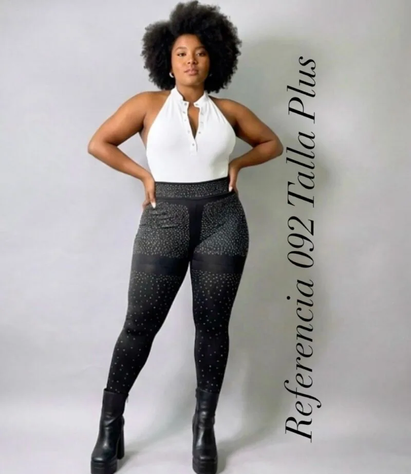 Leggins de pedreria talla plus ref 092