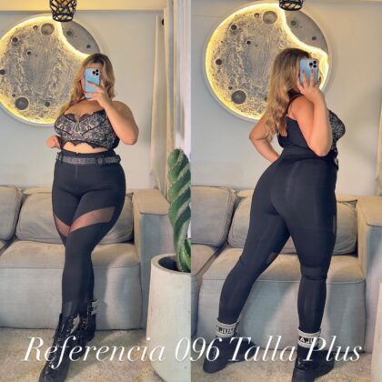 Leggins con pedreria y doble hebilla - Ref 096 Talla Plus