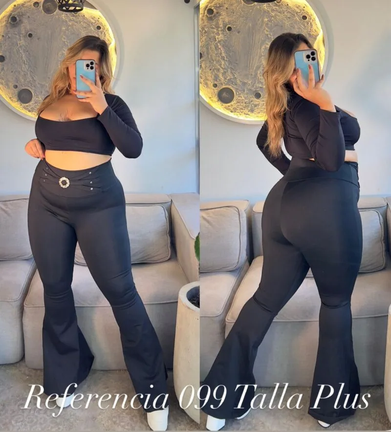 Leggins de bota campana con hebilla - Ref 099 TALLA PLUS