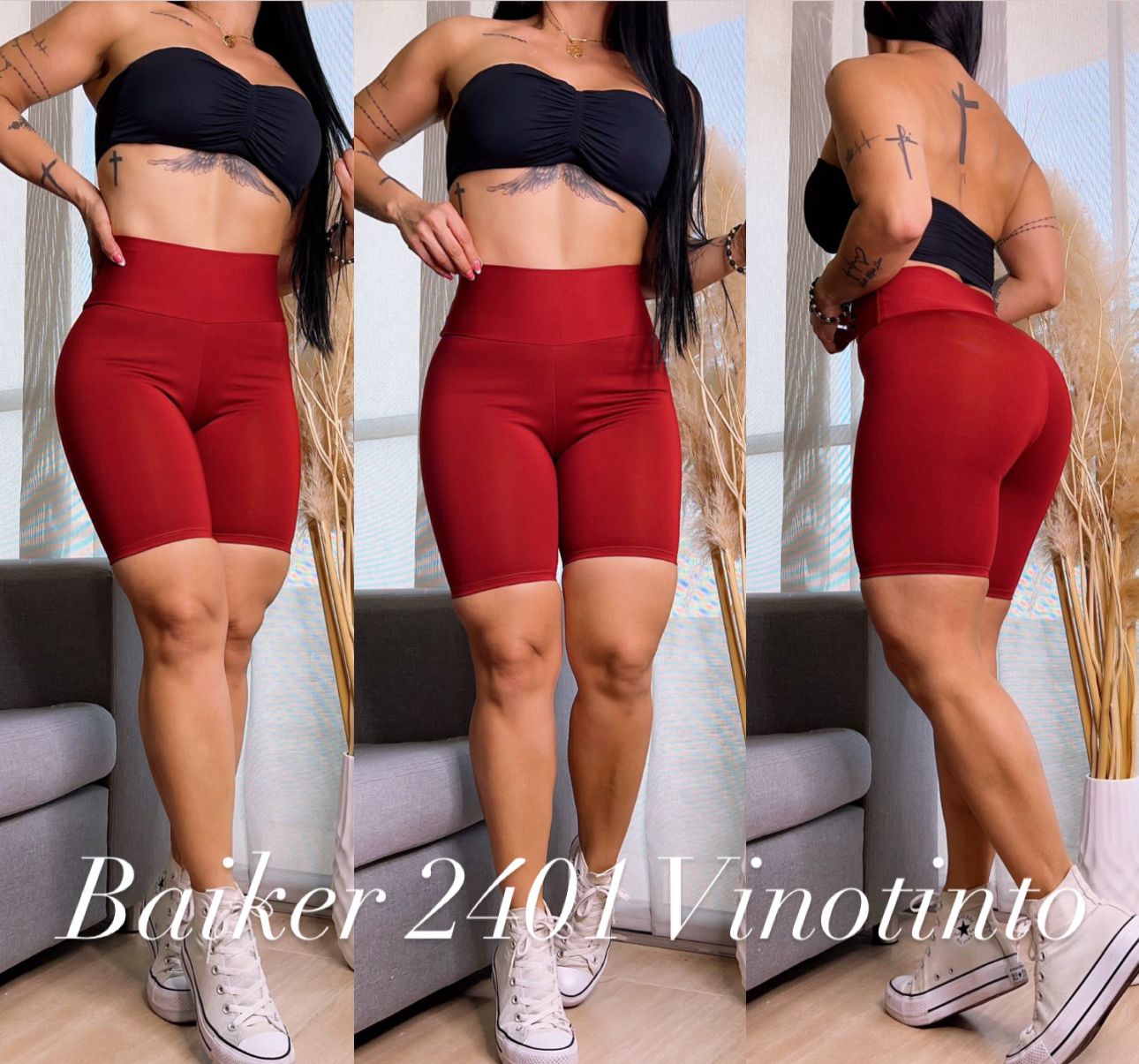 Baiker en tela suplex color Vinotinto- Ref 2401 Talla unica