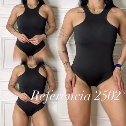 Bodys de corte ovalado con control de abdomen - Ref 2502 Talla Unica