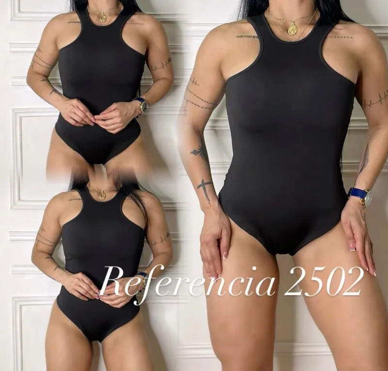 Bodys de corte ovalado con control de abdomen - Ref 2502 Talla Unica