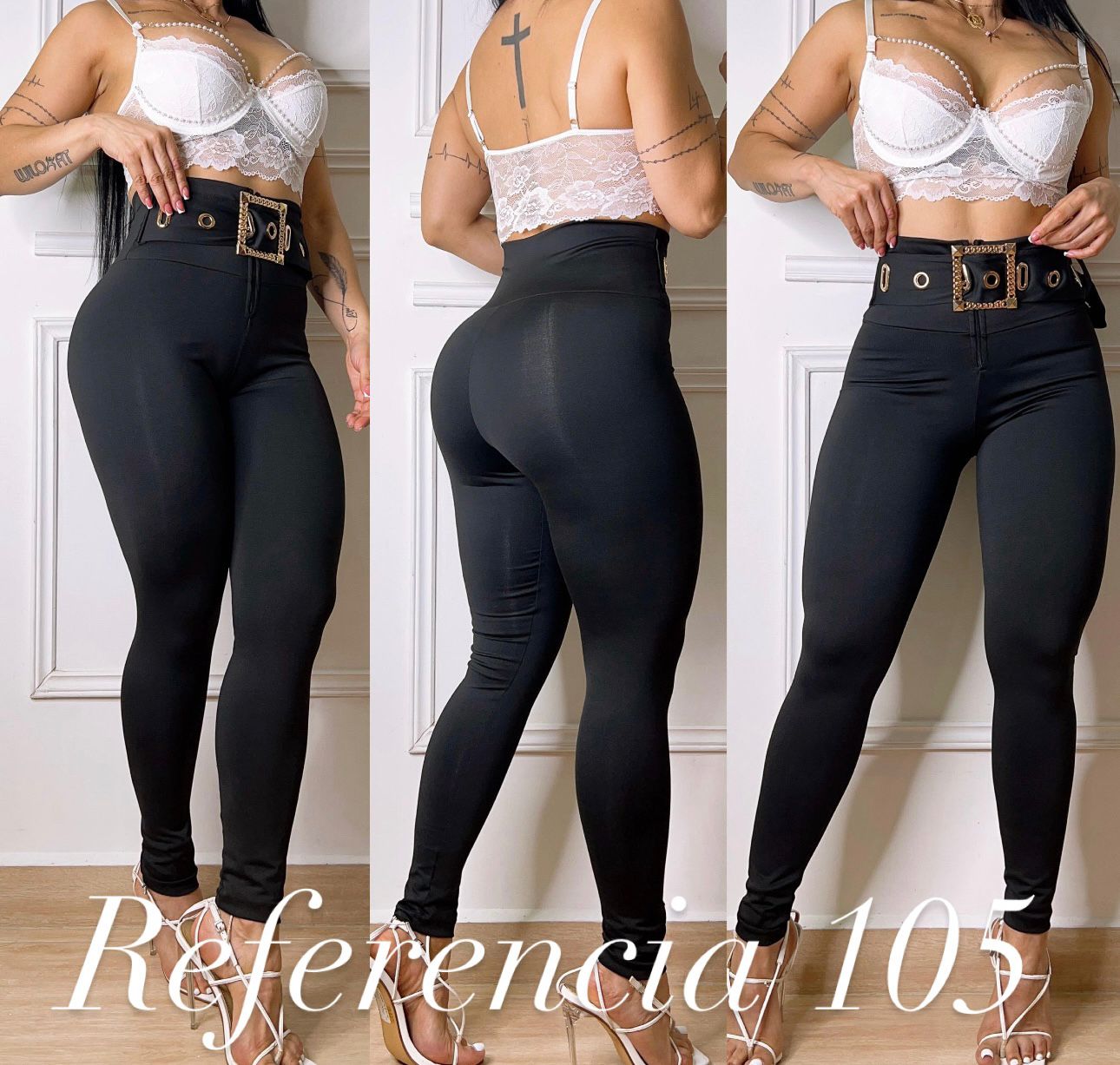 Leggins de hebillas y ojal ovalados - Ref 105 Talla unica