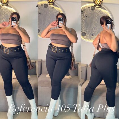 Leggins con hebilla cuadrada y ojal ovalados -  Ref 105 Talla Plus