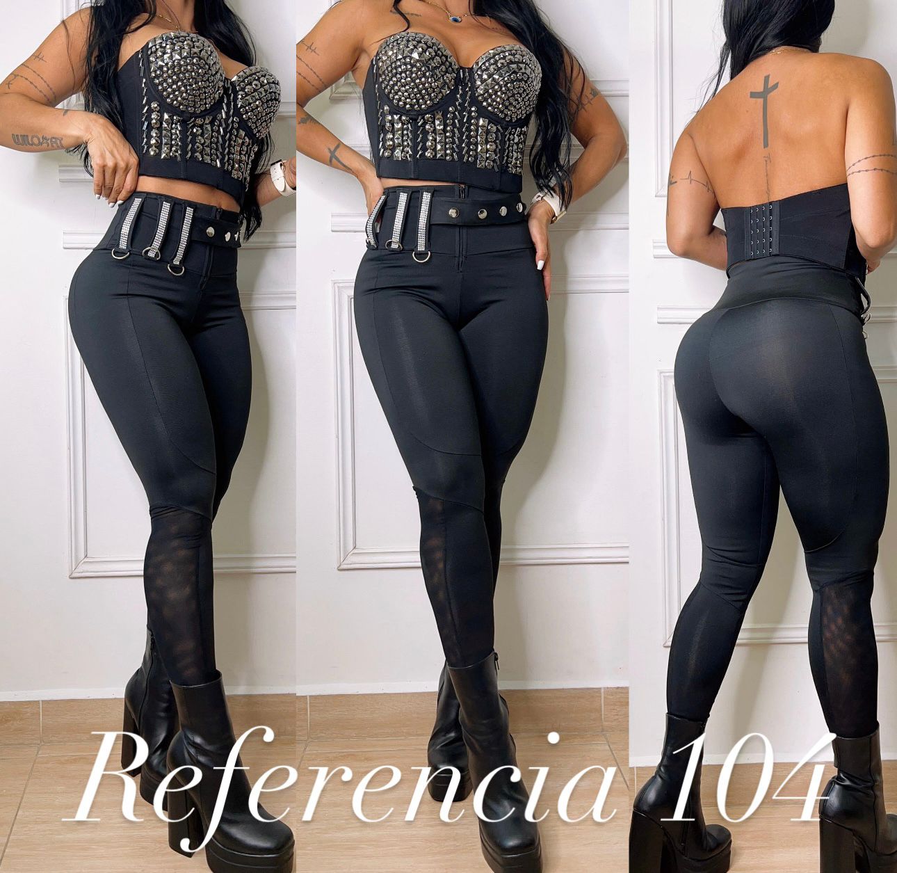 Leggins de pedreria y botones - Ref 104 Talla Unica